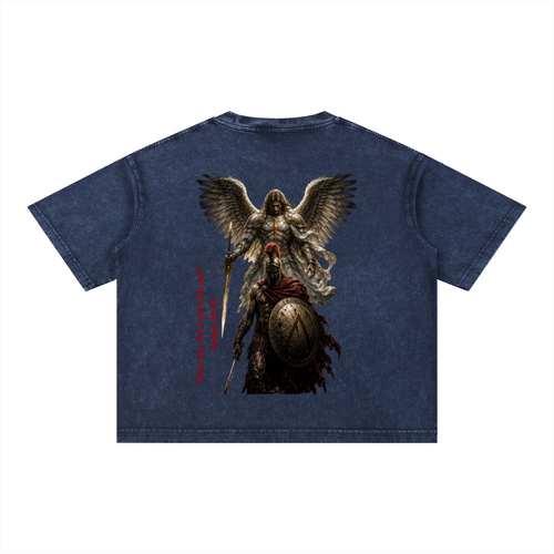 FAITH OVER FEAR Mineral Wash Boxy Cotton T-Shirt